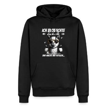 Je vous surveille tous et je prends des notes - Sweat à capuche Premium bio Homme - noir - Devant - Nico (187cm)