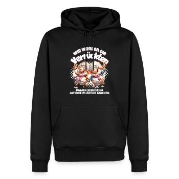 Funny sheep make trouble BFF - Men’s Premium Organic Hoodie - black - Front - Nico (187cm)