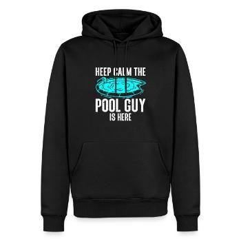 Pool Cleaner Keep Calm The Pool Guy Is Here - Männer Premium Bio Hoodie - Schwarz - Vorne - Nico (187cm)