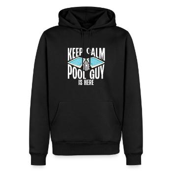 Pool Cleaner Keep Calm The Pool Guy Is Here - Männer Premium Bio Hoodie - Schwarz - Vorne - Nico (187cm)