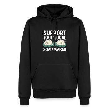 Savonnerie Savonnier - Sweat à capuche Premium bio Homme - noir - Devant - Nico (187cm)