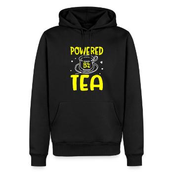 Tea Lover Tea Drinker Quotes Powered By Tea - Männer Premium Bio Hoodie - Schwarz - Vorne - Nico (187cm)