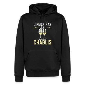 J'peux Pas J'ai Chablis - Sweat à capuche Premium bio Homme - noir - Devant - Nico (187cm)