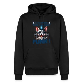 Je m’en fiche - Schmeiss alles hin werd Punk Punkrock - Sweat à capuche Premium bio Homme - noir - Devant - Nico (187cm)
