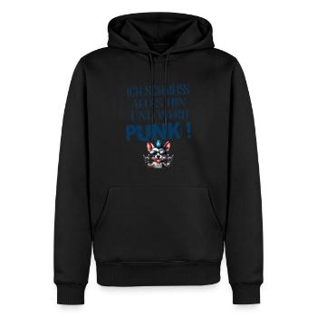 Je m’en fiche - Schmeiss alles hin werd Punk Punkrock - Sweat à capuche Premium bio Homme - noir - Devant - Nico (187cm)