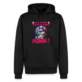 Je m’en fiche - Schmeiss alles hin werd Punk Punkrock - Sweat à capuche Premium bio Homme - noir - Devant - Nico (187cm)