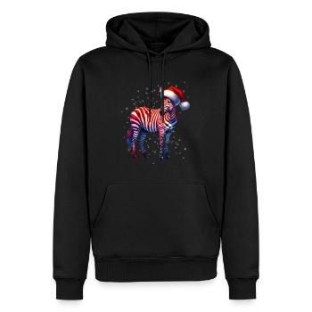 Weihnachts- Zebra - Männer Premium Bio Hoodie - Schwarz - Vorne - Nico (187cm)