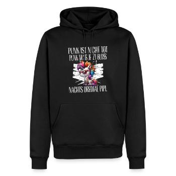 Punk Rock - Ich bin alt aber Punk ist nicht tot - Männer Premium Bio Hoodie - Schwarz - Vorne - Nico (187cm)
