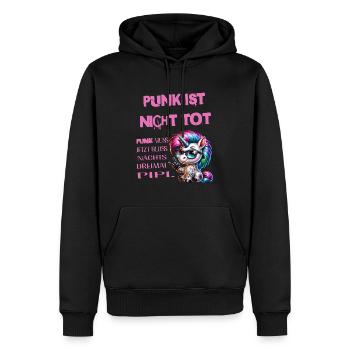 Punk Rock - Ich bin alt aber Punk ist nicht tot - Männer Premium Bio Hoodie - Schwarz - Vorne - Nico (187cm)