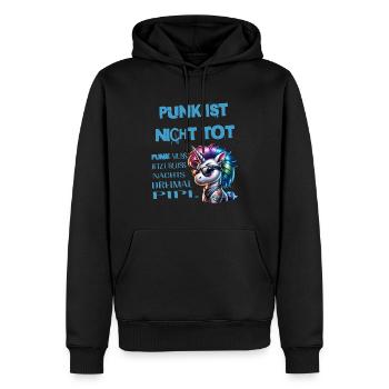 Punk Rock - Ich bin alt aber Punk ist nicht tot - Männer Premium Bio Hoodie - Schwarz - Vorne - Nico (187cm)