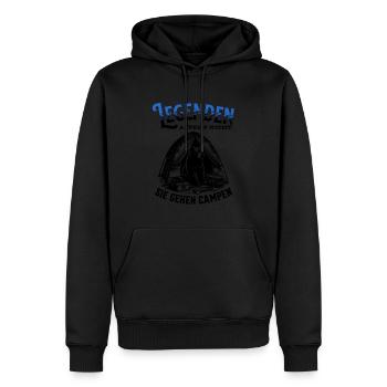 Legenden altern nicht sie gehen Campen - Männer Premium Bio Hoodie - Schwarz - Vorne - Nico (187cm)