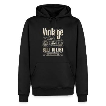 Moto Vintage Motards Moto Anniversaire 1961 - Sweat à capuche Premium bio Homme - noir - Devant - Nico (187cm)