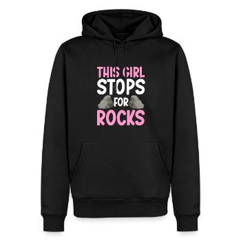 Cette fille s’arrête pour les roches géologue géologique - Sweat à capuche Premium bio Homme - noir - Devant - Nico (187cm)