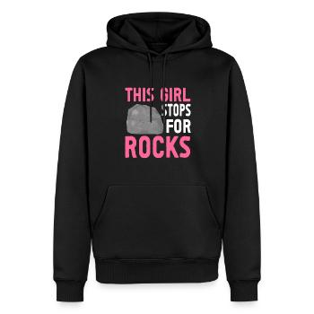 Cette fille s’arrête pour les roches géologue géologique - Sweat à capuche Premium bio Homme - noir - Devant - Nico (187cm)