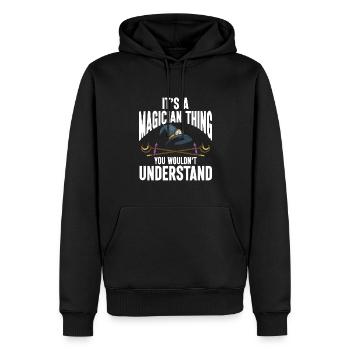 Funny Magician Magic - Männer Premium Bio Hoodie - Schwarz - Vorne - Nico (187cm)