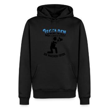Legenden altern nicht sie gehen Fotos - Männer Premium Bio Hoodie - Schwarz - Vorne - Nico (187cm)