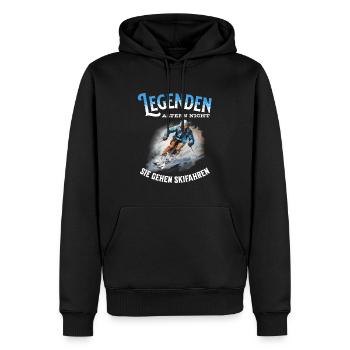 Legenden altern nicht sie gehen Skifahren - Männer Premium Bio Hoodie - Schwarz - Vorne - Nico (187cm)