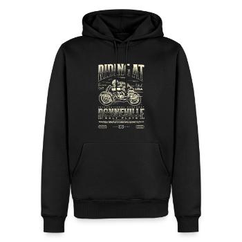 Bonneville Salt Flats Motorrad Geburtstag 1947 - Männer Premium Bio Hoodie - Schwarz - Vorne - Nico (187cm)