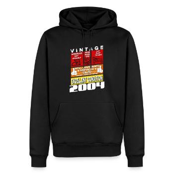 21 ans Millésime 2004 femme & homme Anniversaire - Sweat à capuche Premium bio Homme - noir - Devant - Nico (187cm)