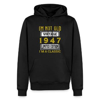 Birthday 78 years old I'm not old I ́m classic - Men’s Premium Organic Hoodie - black - Front - Nico (187cm)