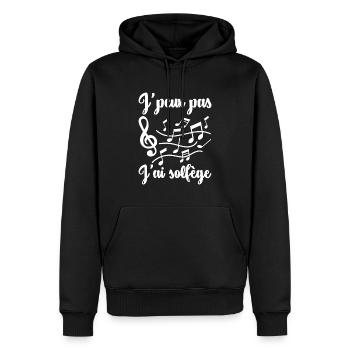 Humour Musique Solfège Partition Apprendre - Sweat à capuche Premium bio Homme - noir - Devant - Nico (187cm)
