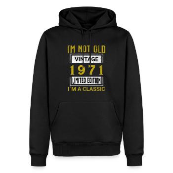 Birthday 54 years old I'm not old I ́m classic - Men’s Premium Organic Hoodie - black - Front - Nico (187cm)