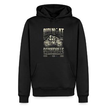 Bonneville Salt Flats Motorrad Geburtstag 1916 - Männer Premium Bio Hoodie - Schwarz - Vorne - Nico (187cm)