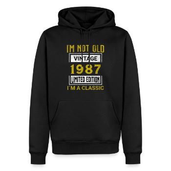 Birthday 38 years old I'm not old I ́m classic - Men’s Premium Organic Hoodie - black - Front - Nico (187cm)