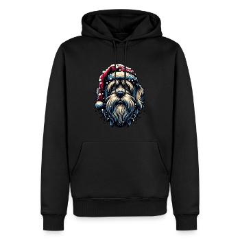 Père Noël Chien Noël Hommes et femmes - Sweat à capuche Premium bio Homme - noir - Devant - Nico (187cm)