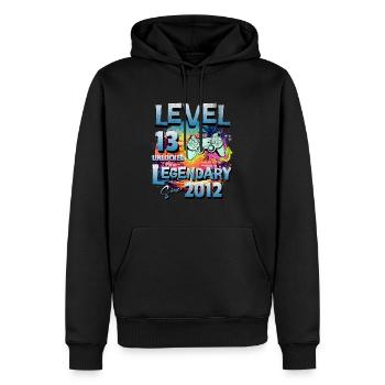 Level 13 Freigeschaltet seit 2012 Geburtstag - Männer Premium Bio Hoodie - Schwarz - Vorne - Nico (187cm)