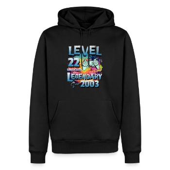 Level 22 Freigeschaltet seit 2003 Geburtstag - Männer Premium Bio Hoodie - Schwarz - Vorne - Nico (187cm)