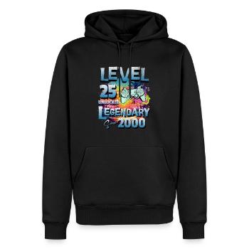 Level 25 Freigeschaltet seit 2000 Geburtstag - Männer Premium Bio Hoodie - Schwarz - Vorne - Nico (187cm)
