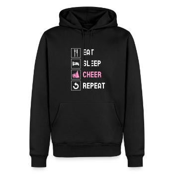 Cheerleading Cheerleader Base Flyer - Sweat à capuche Premium bio Homme - noir - Devant - Nico (187cm)