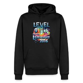 Level 9 Freigeschaltet seit 2016 Geburtstag - Männer Premium Bio Hoodie - Schwarz - Vorne - Nico (187cm)