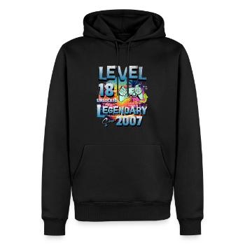 Level 18 Freigeschaltet seit 1982 Geburtstag - Männer Premium Bio Hoodie - Schwarz - Vorne - Nico (187cm)