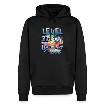 Level 27 Freigeschaltet seit 1982 Geburtstag - Männer Premium Bio Hoodie - Schwarz - Vorne - Nico (187cm)
