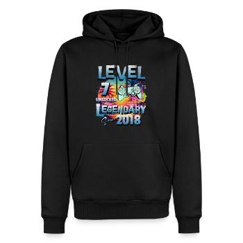 Level 7 Freigeschaltet seit 1982 Geburtstag - Männer Premium Bio Hoodie - Schwarz - Vorne - Nico (187cm)