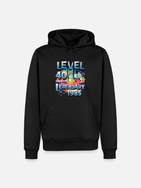Level 40 Freigeschaltet seit 1982 Geburtstag - Ekologisk premiumluvtröja herr - svart