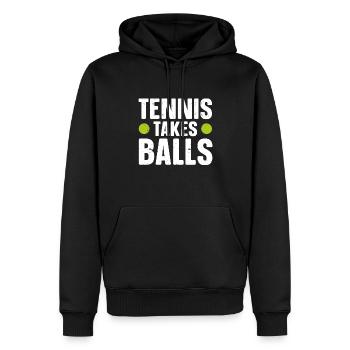 Tennis Player - Männer Premium Bio Hoodie - Schwarz - Vorne - Nico (187cm)