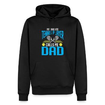 Tennis Player - Männer Premium Bio Hoodie - Schwarz - Vorne - Nico (187cm)