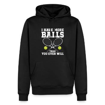 Tennis Player - Männer Premium Bio Hoodie - Schwarz - Vorne - Nico (187cm)