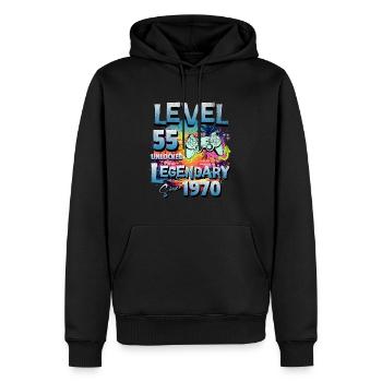 Level 55 Freigeschaltet seit 1982 Geburtstag - Männer Premium Bio Hoodie - Schwarz - Vorne - Nico (187cm)