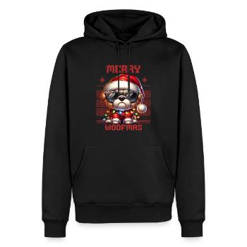 Père Noël Chien Noël Hommes et femmes - Sweat à capuche Premium bio Homme - noir - Devant - Nico (187cm)