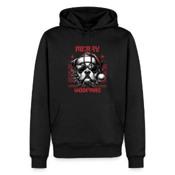 Père Noël Chien Noël Hommes et femmes - Sweat à capuche Premium bio Homme - noir - Devant - Nico (187cm)