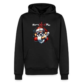 Père Noël Chien Noël Hommes et femmes - Sweat à capuche Premium bio Homme - noir - Devant - Nico (187cm)