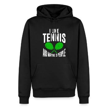 Tennis Player - Männer Premium Bio Hoodie - Schwarz - Vorne - Nico (187cm)