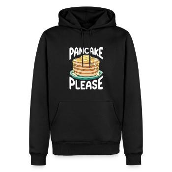 Crêpes Petit-déjeuner Gourmand - Sweat à capuche Premium bio Homme - noir - Devant - Nico (187cm)
