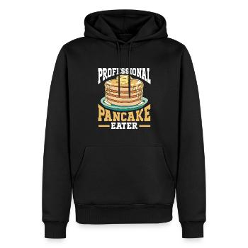 Crêpes Petit-déjeuner Gourmand - Sweat à capuche Premium bio Homme - noir - Devant - Nico (187cm)