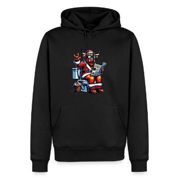 Père Noël Noël Hommes et femmes - Sweat à capuche Premium bio Homme - noir - Devant - Nico (187cm)