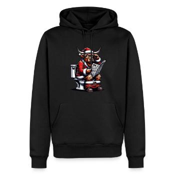 Père Noël Noël Hommes et femmes - Sweat à capuche Premium bio Homme - noir - Devant - Nico (187cm)
